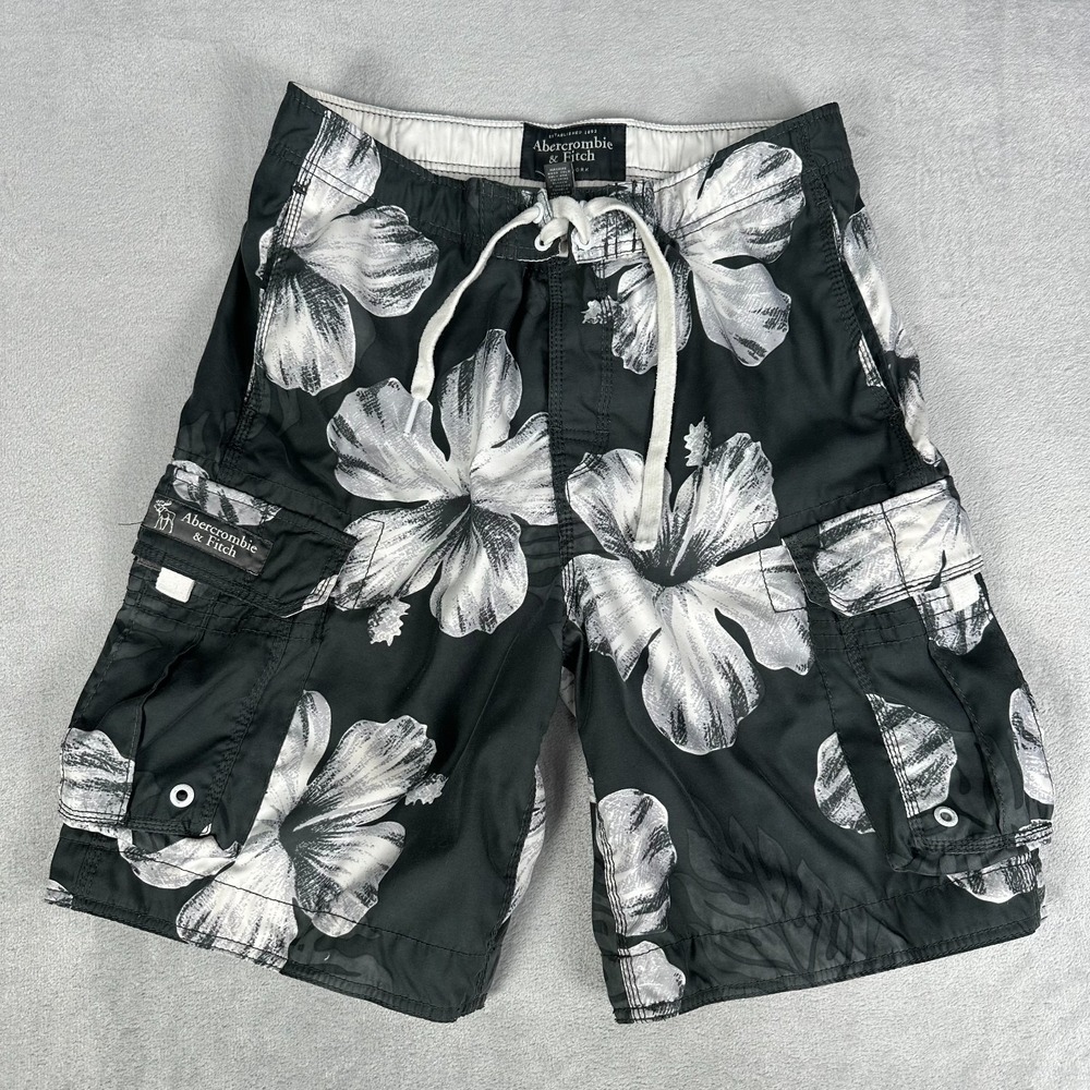 Abercrombie & Fitch Swim Shorts Mens Large Floral Gray Board Shorts Casual
